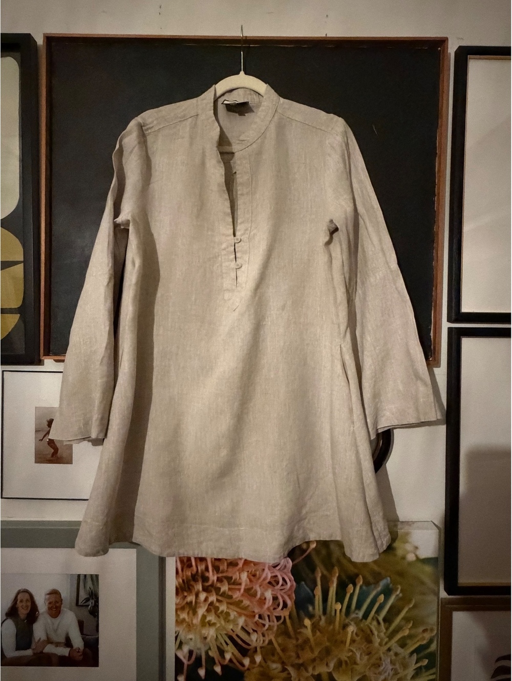 Tuckernuck Tatum Natural Linen Tunic Dress Size M EUC